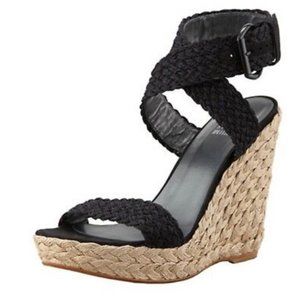 Stuart Weitzman Alex Nero Chrochet Black Sz 9